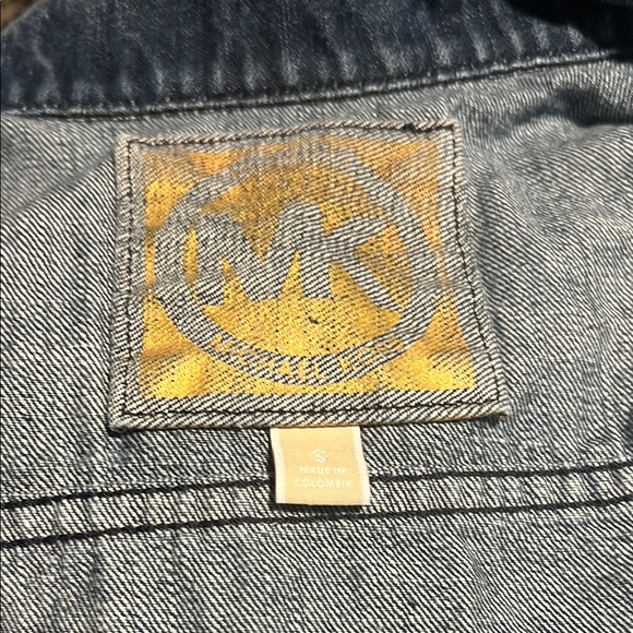 MICHAEL Michael Kors Blue Jean Jacket Cropped Fitted - Picture 4 of 4